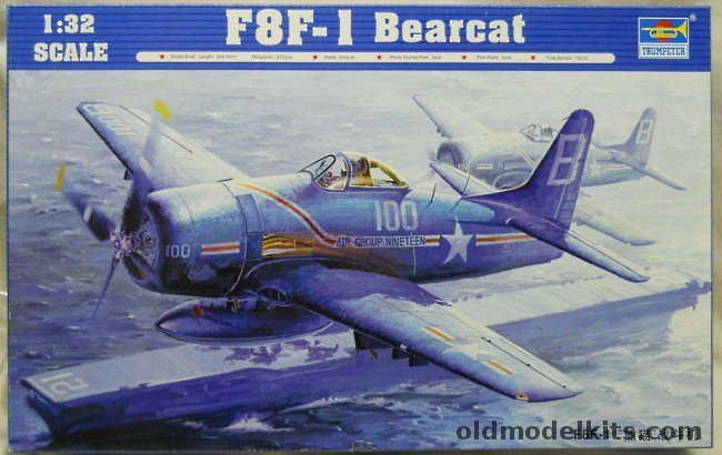 Trumpeter 1/32 Grumman F8F Bearcat - US Navy VF-19 June 1947 / US Naval Air Reserve Akron OH 1951, 02247 plastic model kit